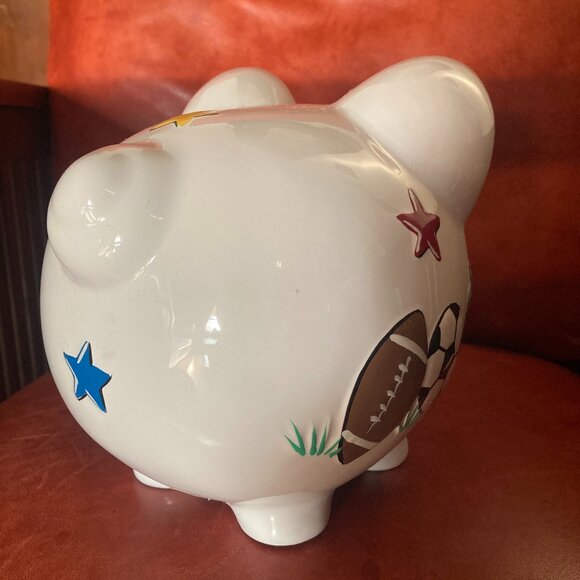 Ceramic Kids Baseball Piggy Bank NORDSTROMS EUC - Picture 5 of 8